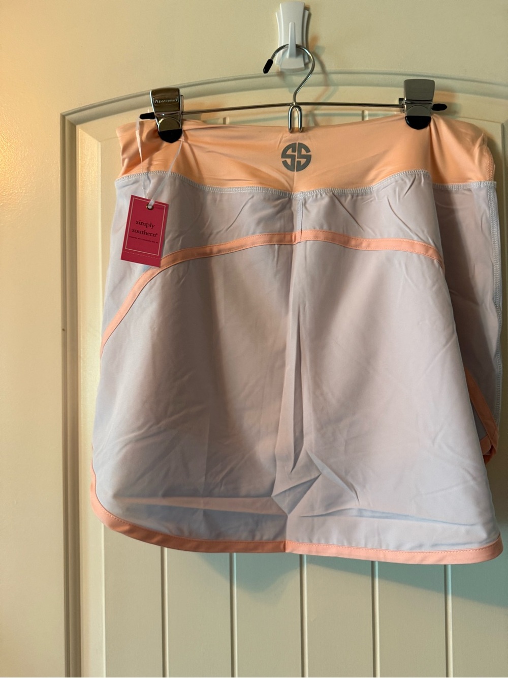 Simply Southern Peach & Light Gray Two-Tone Skort with Pockets NWT - Picture 9 of 10